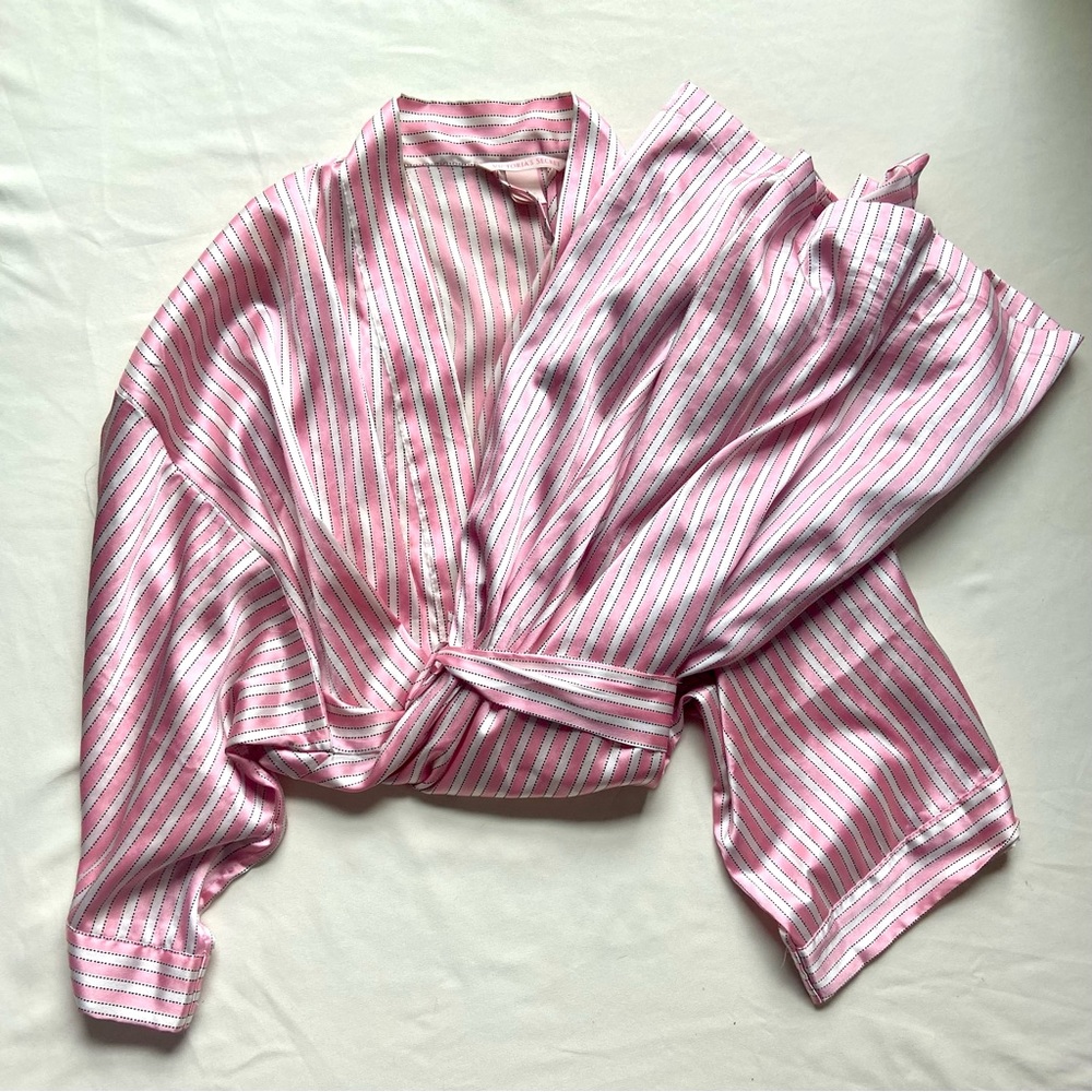 Victoria's Secret Pink and White Striped Robe